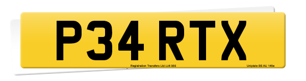 Registration number P34 RTX